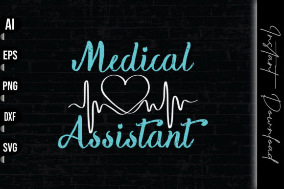 Medical Assistant Heart Embroidery Design