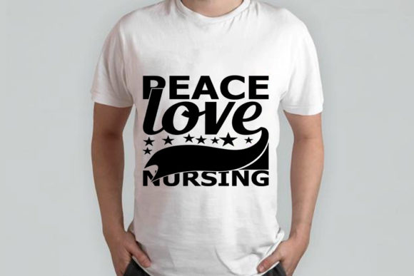 Nurse Quotes Svg Design, Peace Love Nursing: A Heartfelt Graphic for Branding and Merch