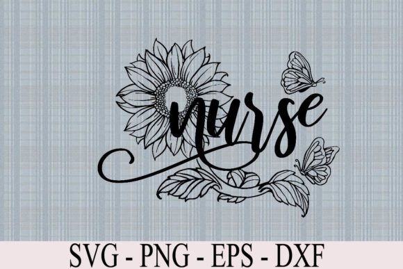 NURSE SUNFLOWER BUTTERFLY SVG